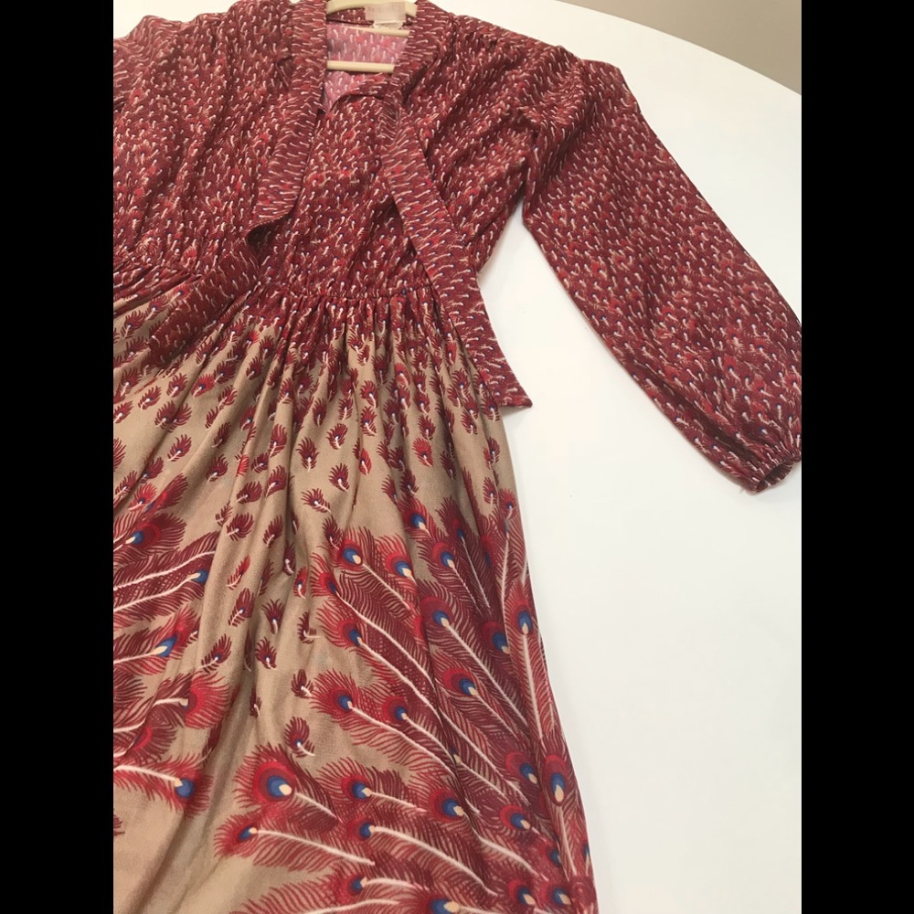 TOP ACT 70s Vintage Peacock Day Dress